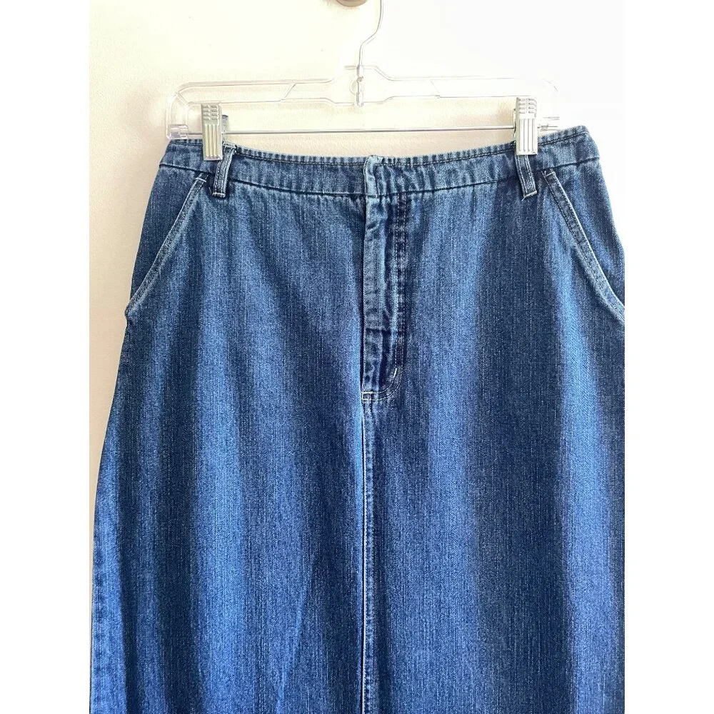 Kim Rogers Denim Midi Pencil Skirt Womens 6 Blue Jean 34